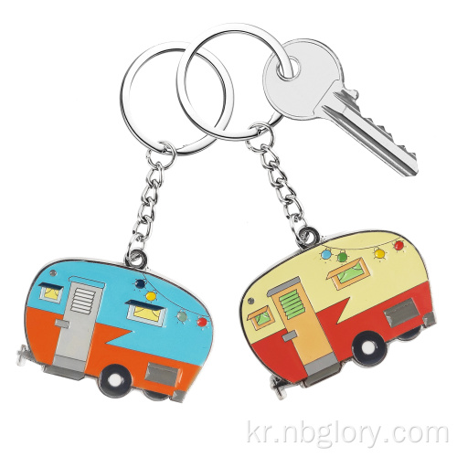 Camper Keychain Happy RV Camper Keyring RV Keychain 커플 키 체인 세트 캠핑 선물